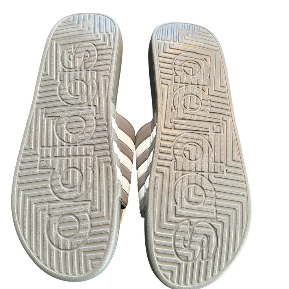 Adidas Adissage Slides Grey White Massage Sandals Mens Size 17 - Picture 6 of 9